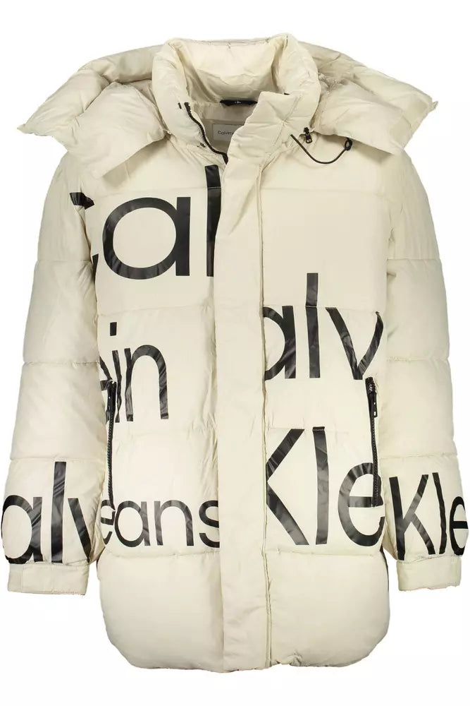 Beige Polyester Men Jacket Collared Jacket Crew Neck Jacket Turtle Neck Jacket