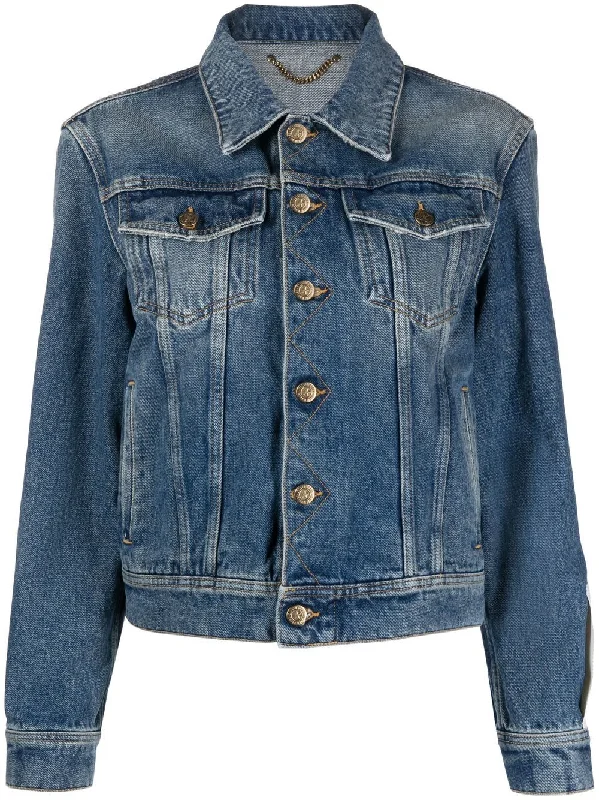 Golden Goose Coats Blue Buttoned Zippered Snapped