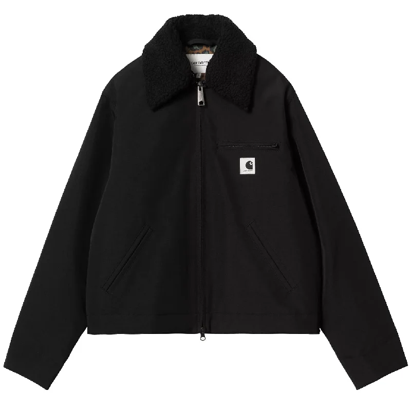 Carhartt WIP Womens Newkirk Jacket Black / Camo Leo Tamarind Herringbone Jacket Houndstooth Jacket Plaid Jacket
