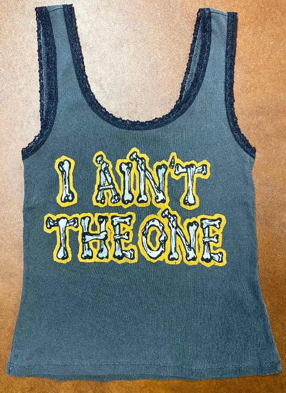 I Ain't The One Lace Tank lemon yellow tank
