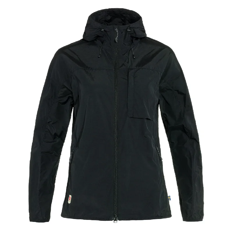 Fjallraven Womens High Coast Wind Jacket Black Lace Jacket Ribbed Jacket Sequined Jacket