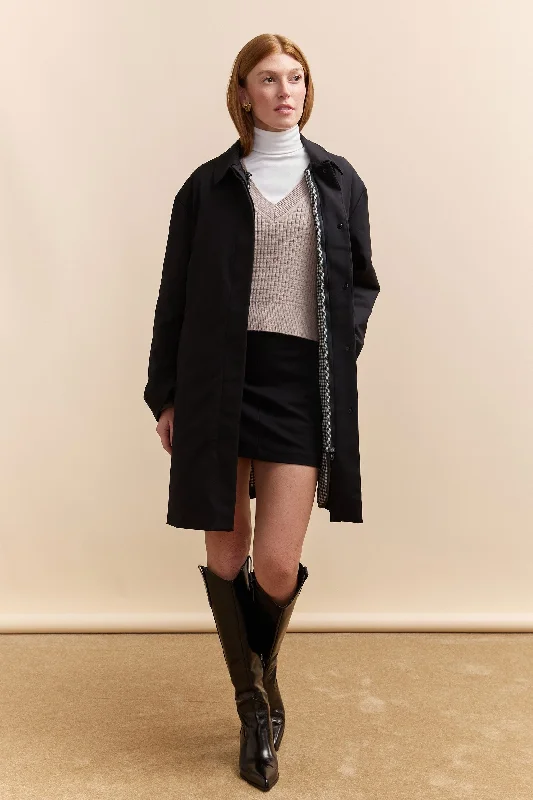 Coat with removable quilted lining Wool Cashmere Tweed