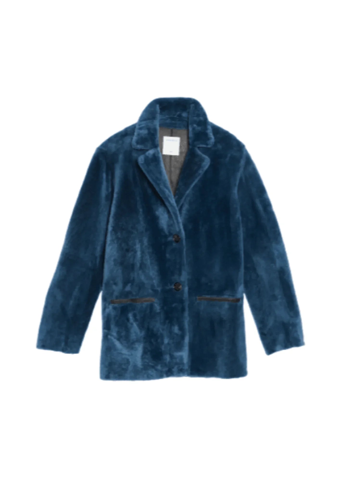 PETROL WINTER COAT Suede Faux Fur Shearling