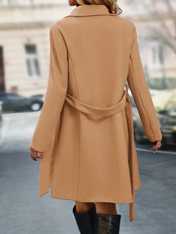 On-trend Double Breasted Coat Bodycon Sheath Shift