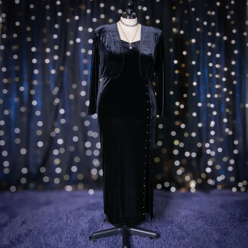 black moon dress + cardigan set Elasticated Padded Insulated