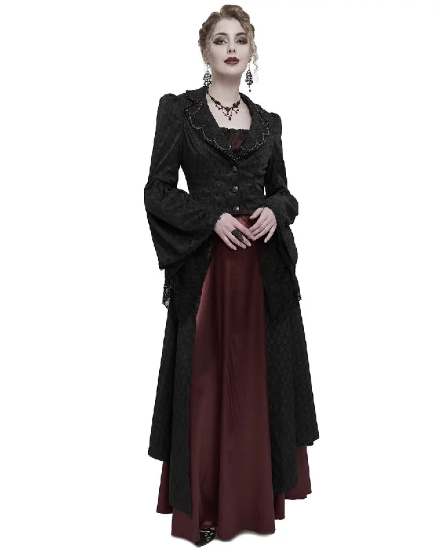 Eva Lady Womens Long Gothic Courtesan Jacquard Dress Coat Toggle Coat Shawl Collar Coat Notch Collar Coat Eva Lady Womens Long Gothic Courtesan Jacquard Dress Coat Toggle Coat Shawl Collar Coat Notch Collar Coat