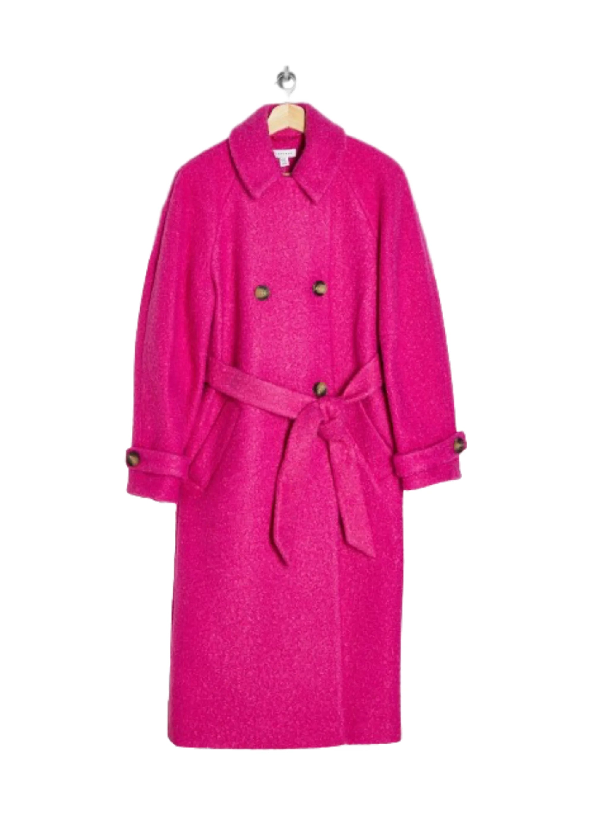 FUCHSIA COAT EMILY IN PARIS Solid Print Jacquard
