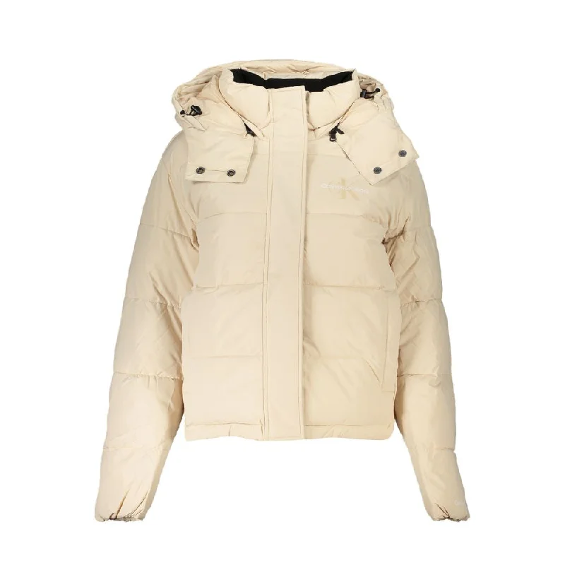 Chic Beige Long-sleeved Jacket With Removable Hood Mesh Jacket Canvas Jacket Denim Jacket Chic Beige Long-sleeved Jacket With Removable Hood Mesh Jacket Canvas Jacket Denim Jacket
