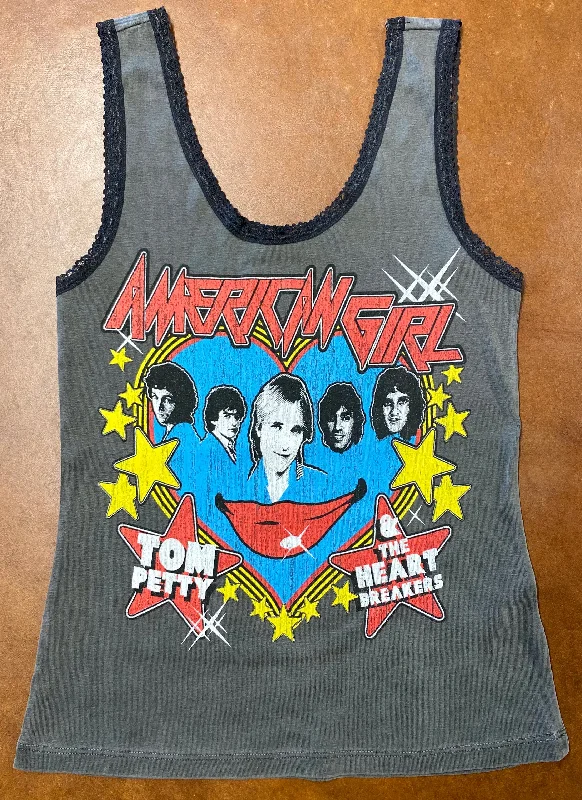 Tom Petty American Girl Lace Tank cherry red tank
