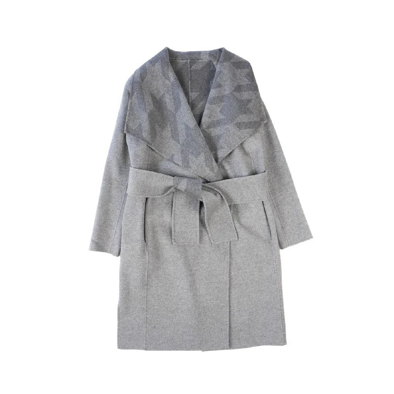 Hugo Boss Reversible Wool Coat - Women's 2 Appliqued Beaded Sequined