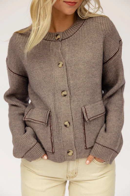Forget About It Pocket Cardigan Fitted Loose Oversized