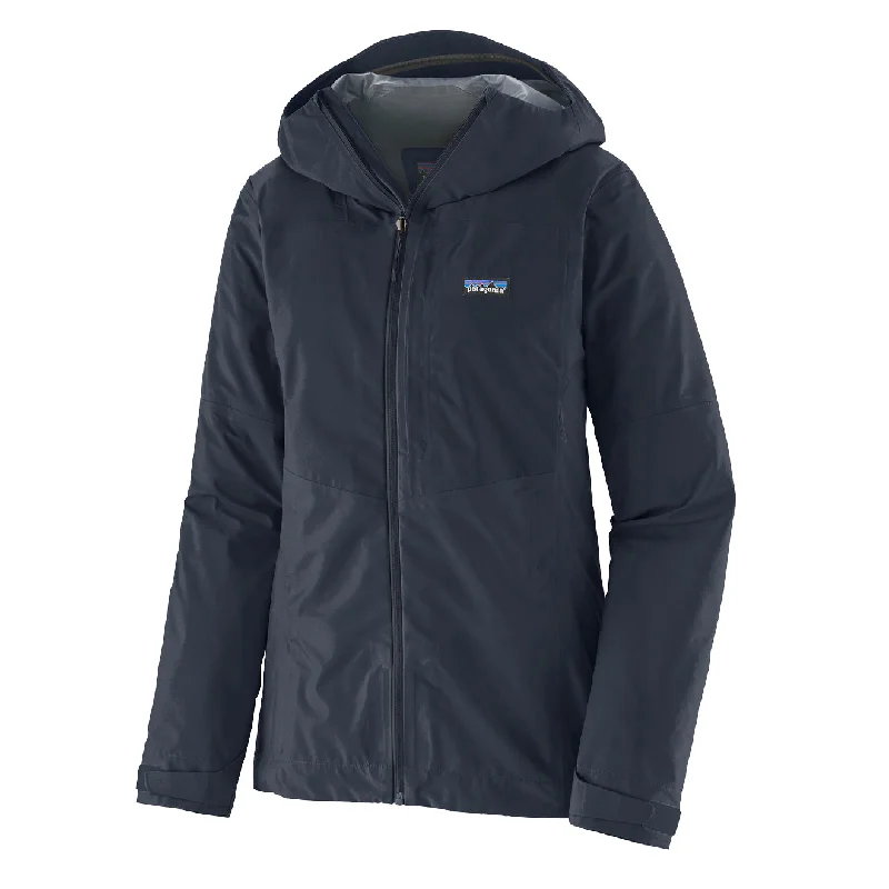 Patagonia Womens Boulder Fork Rain Jacket Smolder Blue Oversized Jacket Tailored Jacket Straight Jacket