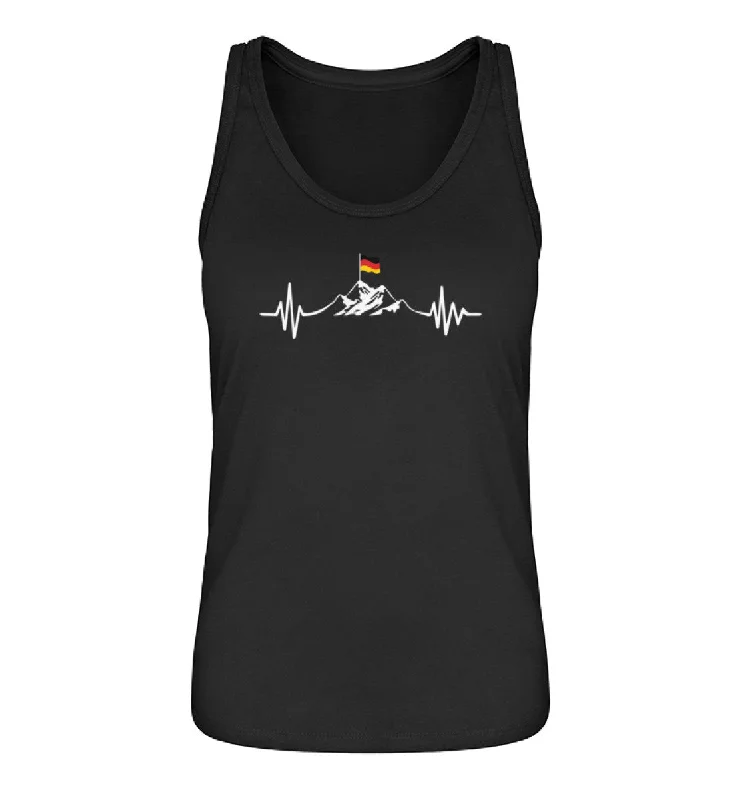 Herzschlag Berge und Deutschland Flagge - Damen Organic Tanktop strapless tank top
