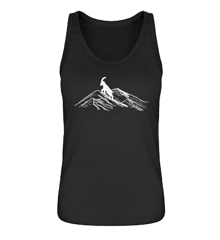 Alpensteinbock auf Berg - Damen Organic Tanktop silver tank top