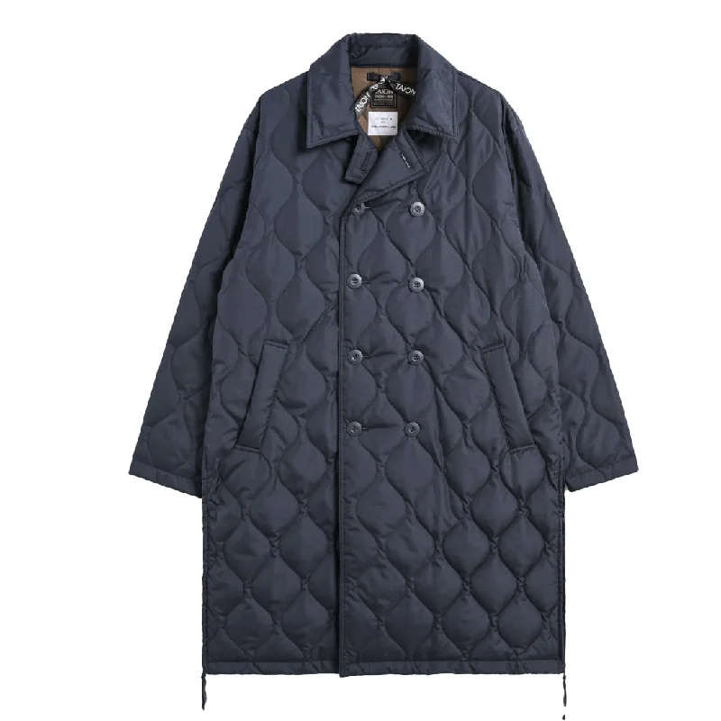 Taion Womens Military Breasted Long Down Jacket Dark Navy Rayon Jacket Velvet Jacket Corduroy Jacket