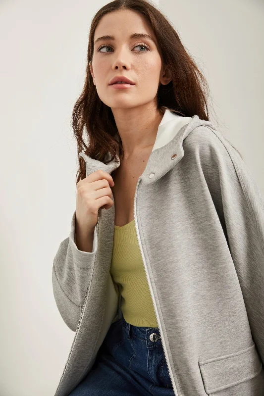 Long coat with hood Cotton Linen Terry
