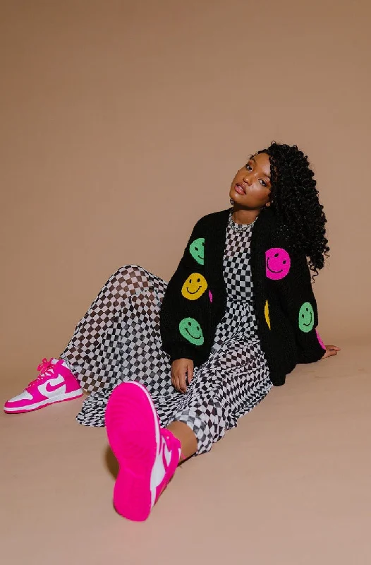 Visionary Hand Knit Smile Cardigan Stylish Fashionable Trendy