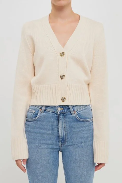 Heart Button Cardigan Hooded Cardigan Collared Cardigan Shawl Collar