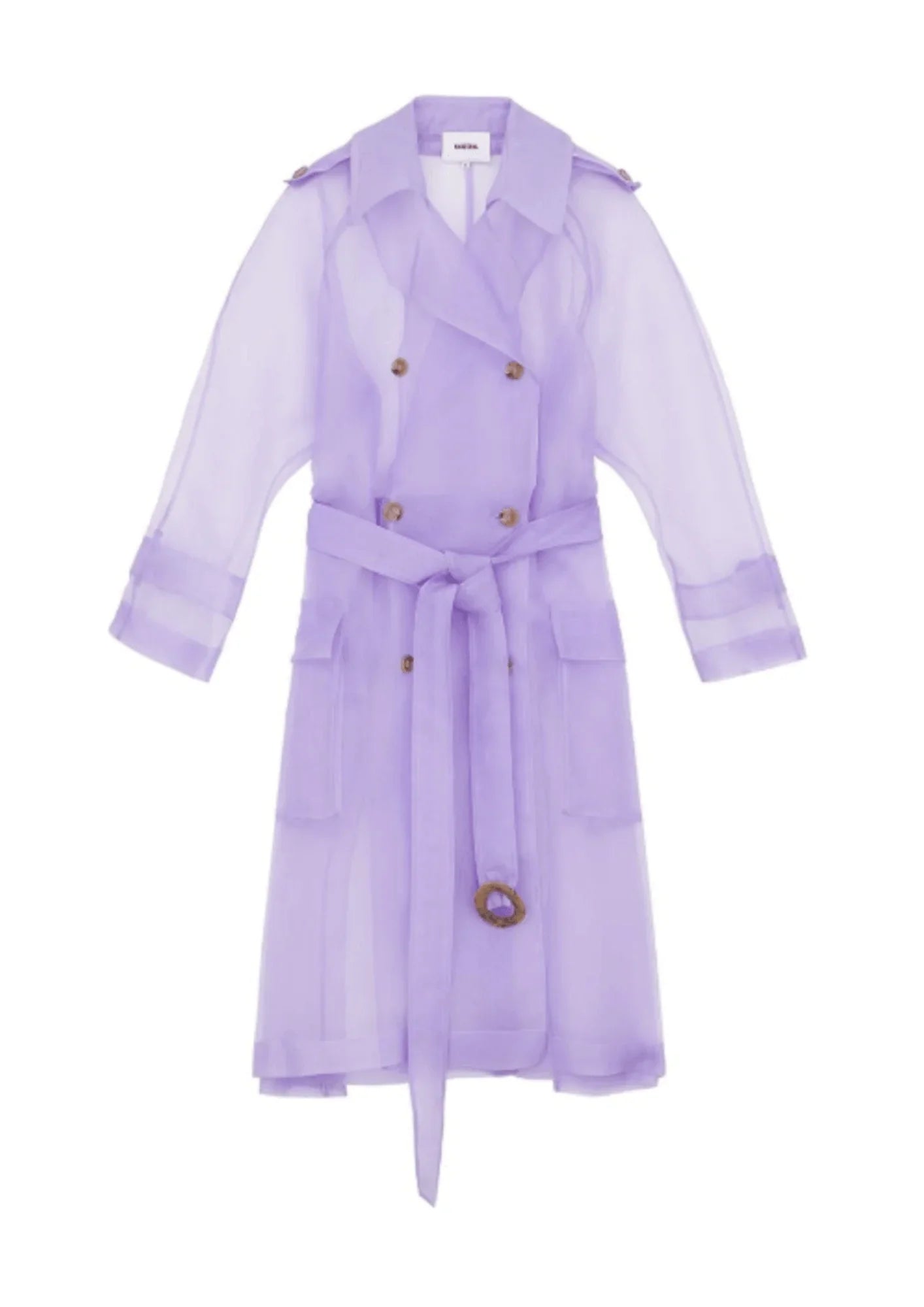 LILA LONG TRENCH COAT empire Basque Peplum