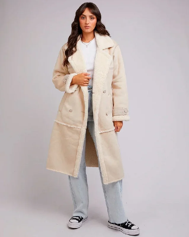 Mia Sherpa Coat Faux Fur Real Fur Shearling