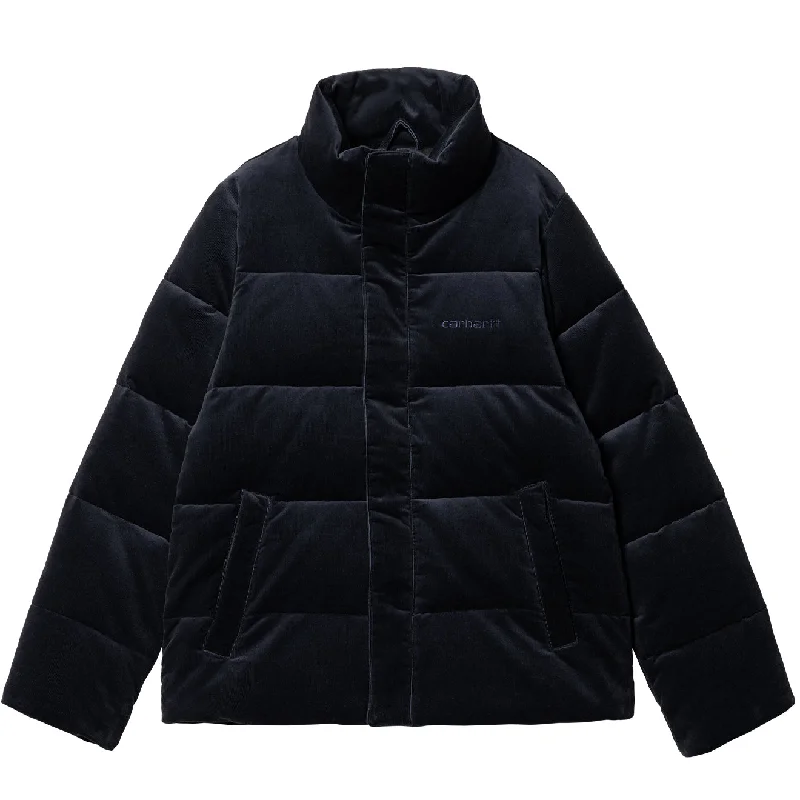 Carhartt WIP Womens Layton Jacket Dark Navy / Dark Navy Print Jacket Jacquard Jacket Embroidered Jacket