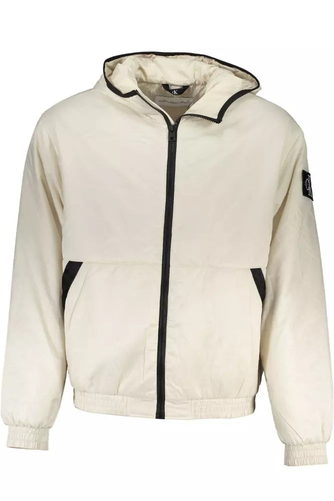Beige Polyester Men Jacket Lace Jacket Ribbed Jacket Sequined Jacket