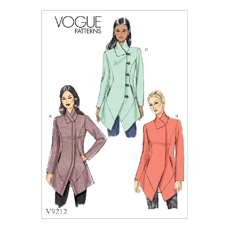 Vogue Pattern V9212 Misses' Seamed and Collared Jackets Fleece Jacket Down Jacket Feather Jacket