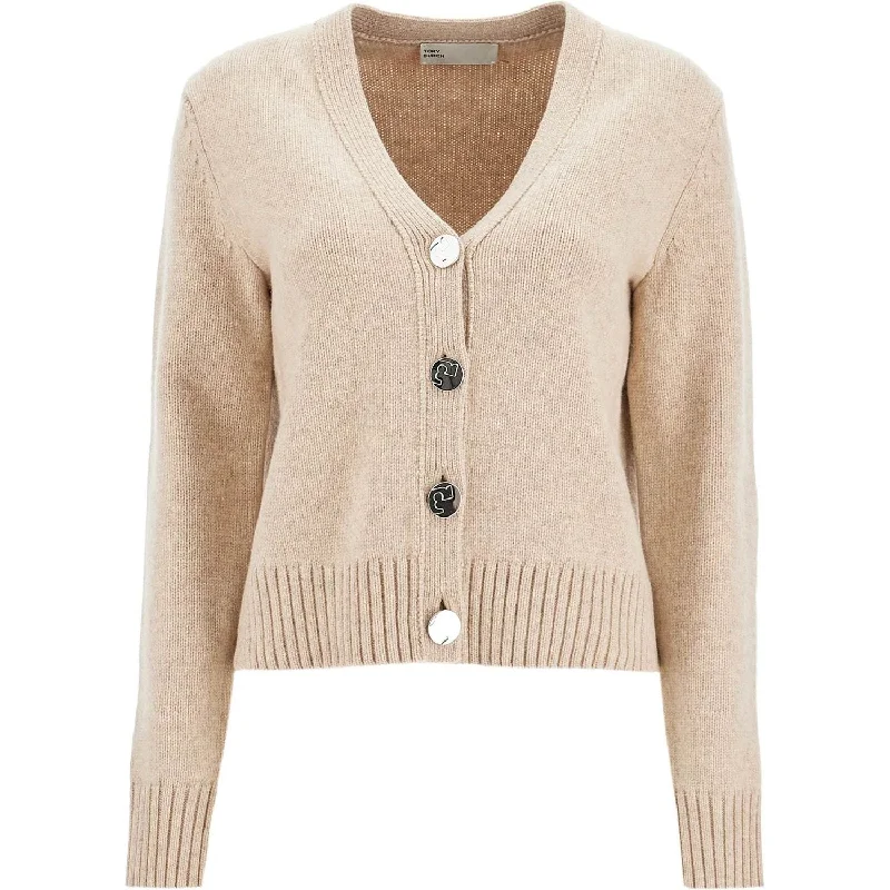 Tory Burch short wool cardigan for women Oversized Loose Flowy