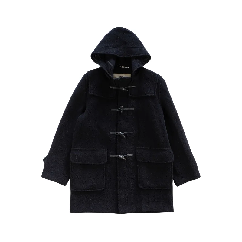 Burberry Wool Coat - Women's L Solid Print Jacquard