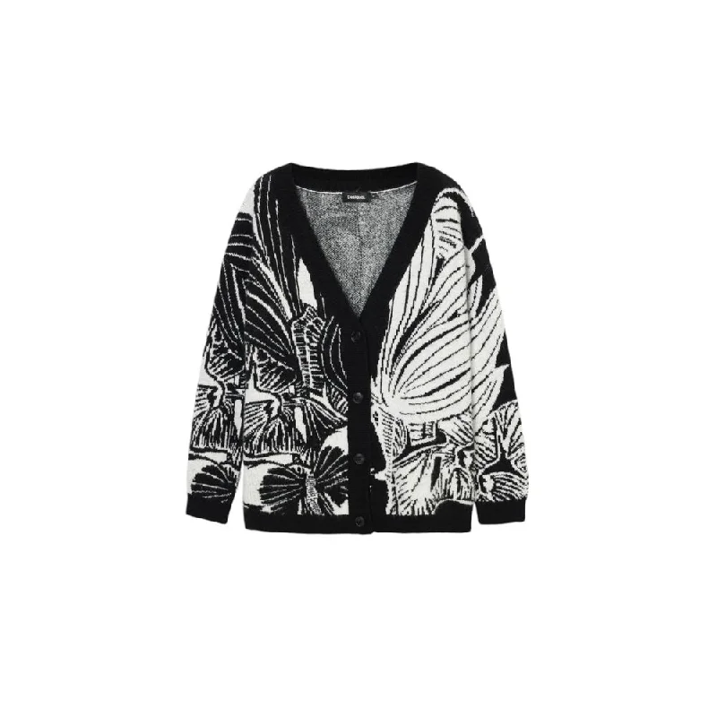 Black Acrylic Cardigan Bright Pastel Dark