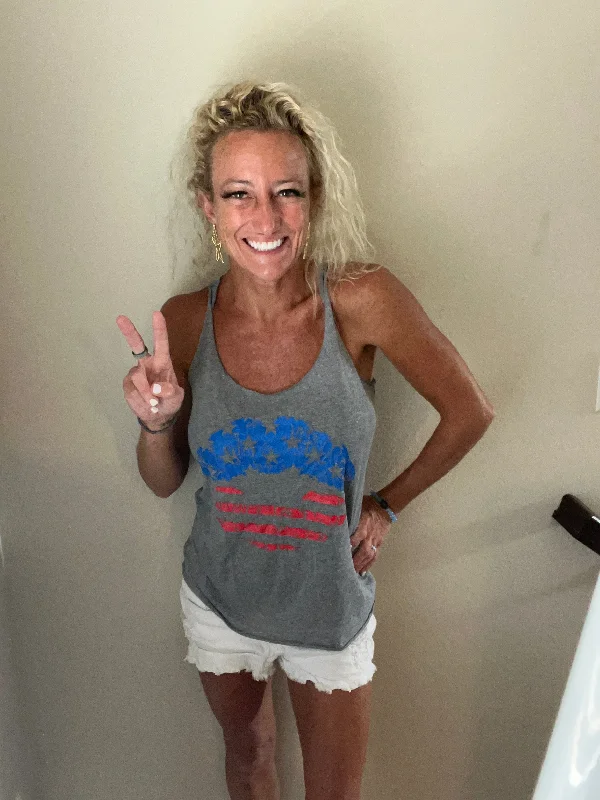 Women’s Patriotic Lips Tank boho tank top