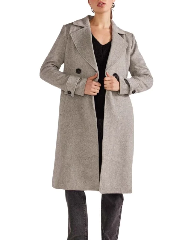 Reade Belted Coat Stand-Up Roll-Neck Turtle