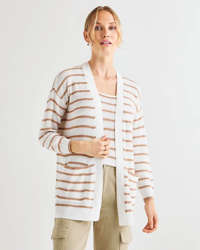 Cashblend Luna Stripe Cardigan Solid Print Embellished