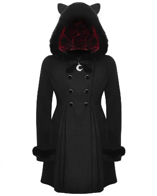 Dark In Love Dark Gothic Lolita Hooded Cat Ear Double-Breasted Coat Cape Coat Herringbone Coat Tweed Coat Dark In Love Dark Gothic Lolita Hooded Cat Ear Double-Breasted Coat Cape Coat Herringbone Coat Tweed Coat