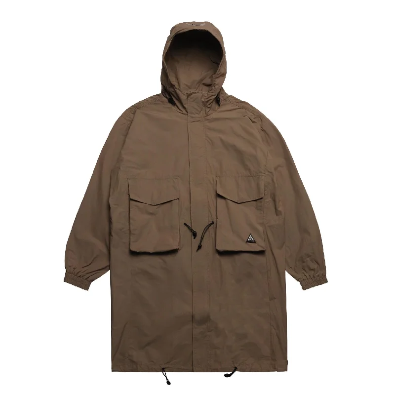 HOMME+ Cargo Pocket Trench Coat Taupe empire Basque Peplum