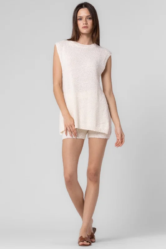 Knit Sleeveless Tank & Shorts Set floral tank top