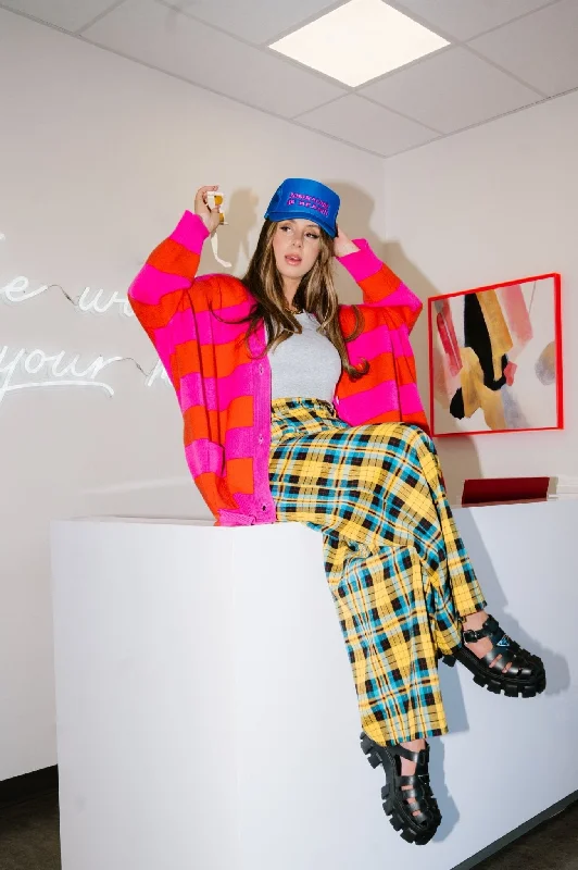 Love You Oversized Cardigan in Sorbet Stripes Beaded Cardigan Sequined Faux Fur