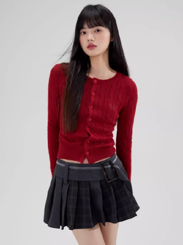 Twist Simple Versatile Knitted Cardigan WOO0074 Lightweight Heavyweight Midweight
