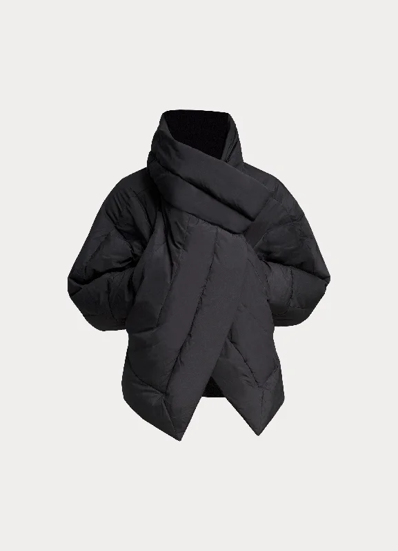 Kokoro Puffer Coat Men Sequined Lace Ribbed