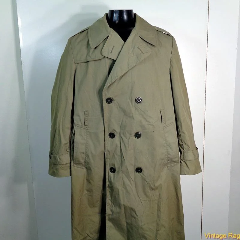 Authentic 42R USMC Trench Coat Zip Front Button Front Snap Front