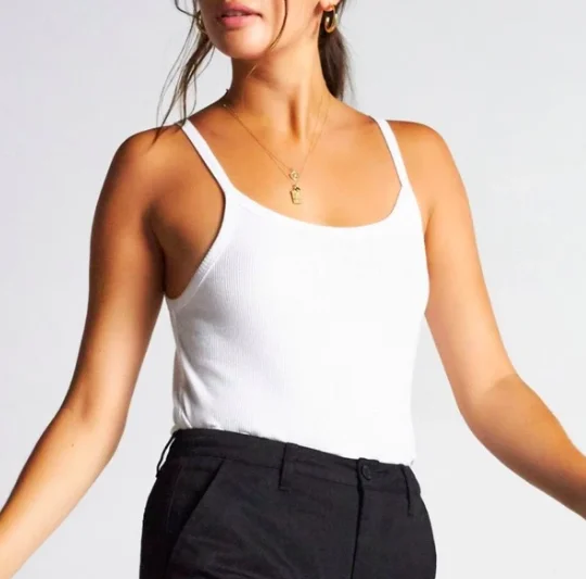Samantha Tank - White cropped tank top