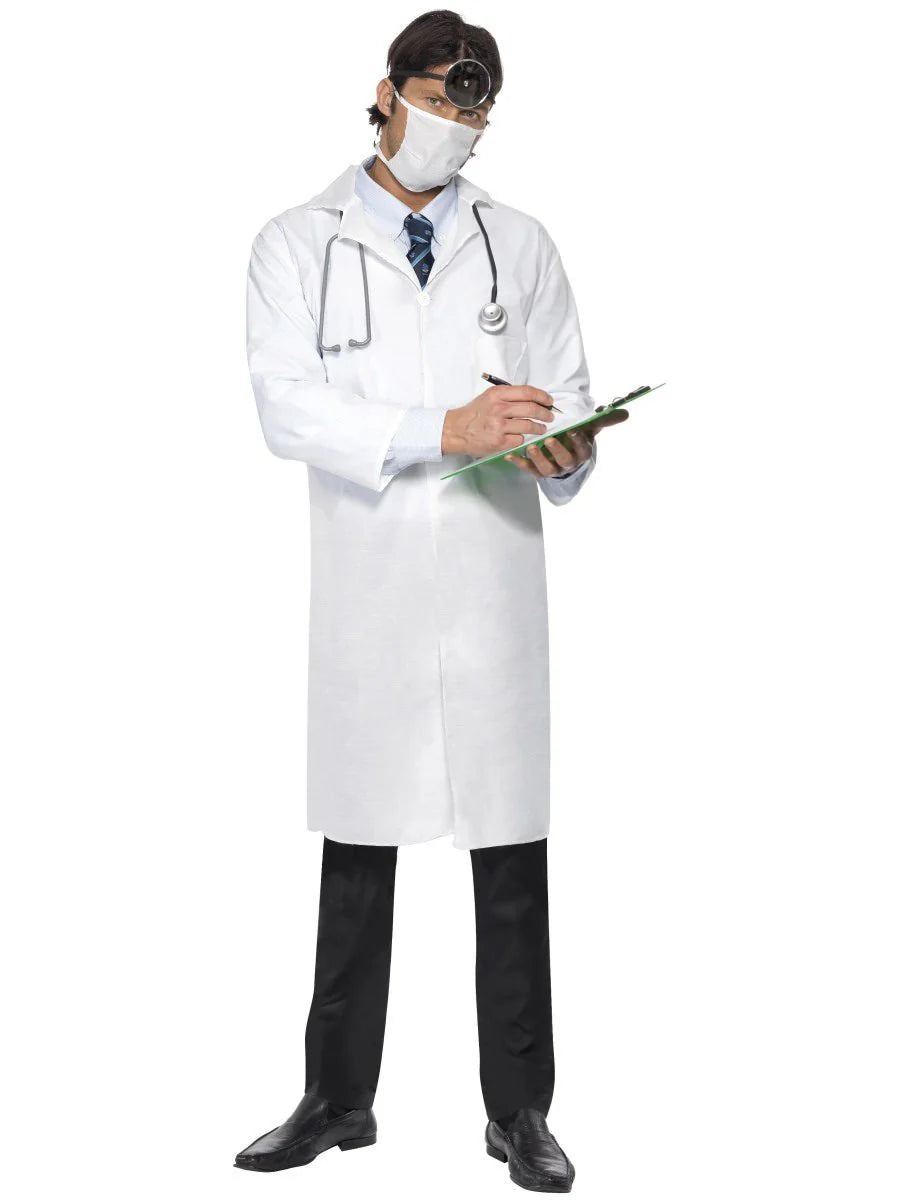 Doctor's White Coat with Mask Bomber Jacket Denim Jacket Leather Jacket