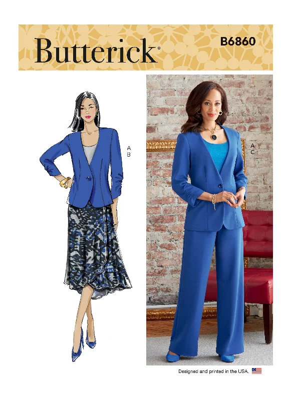 Butterick Pattern B6860 Misses' and Women's Jacket, Skirt and Pants Fleece Jacket Down Jacket Parka