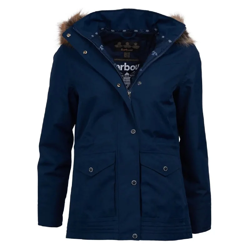 Barbour Womens Abalone Jacket Navy / Navy Cotton Fabric Linen Fabric Terry Fabric