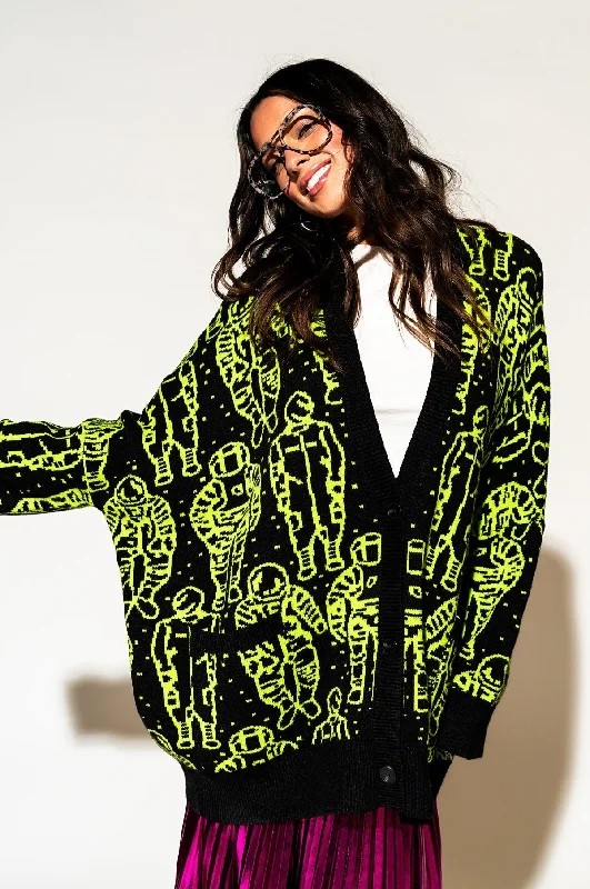 Interstellar Oversized Cardigan Asymmetrical,ymmetric Pencil Cardigan