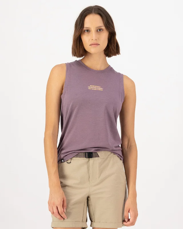 Icon Merino Tank Mauve - Women's playful tank top