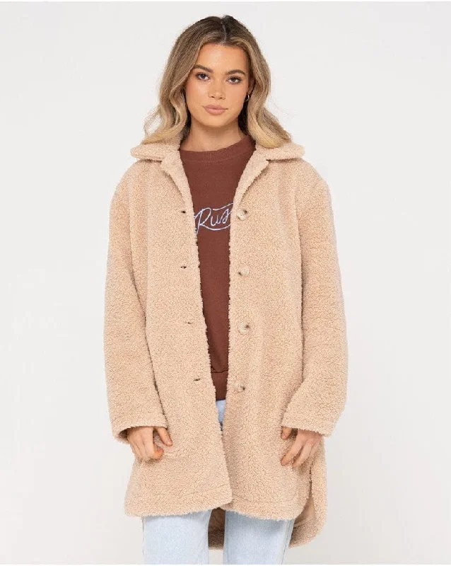 Penelope Sherpa Coat Cotton Linen Terry
