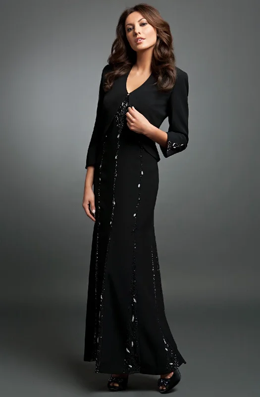 Alexander by Daymor - 7132SC Embellished Sheath Dress with Jacket Knit Jacket Woven Jacket Fleece Jacket