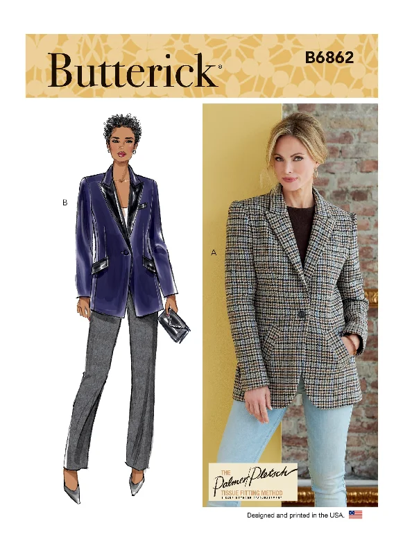 Butterick Pattern B6862 Misses' Jacket Wool Jacket Cashmere Jacket Tweed Jacket