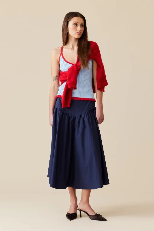 Ruby - Rina Tank, Blue Cherry metallic tank top